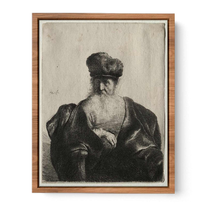 An old Man with Beard, fur Cap and velvet Cloak
 Painting