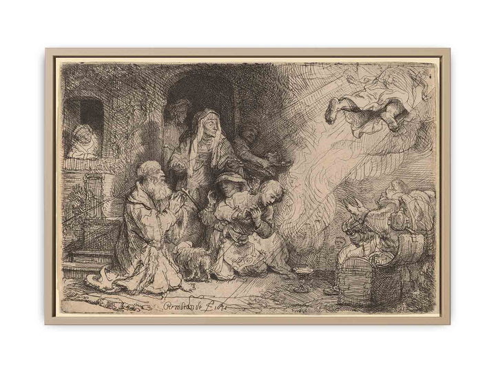 The Angel departing from the Family of Tobias Painting
