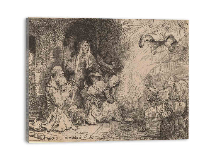 The Angel departing from the Family of Tobias Painting