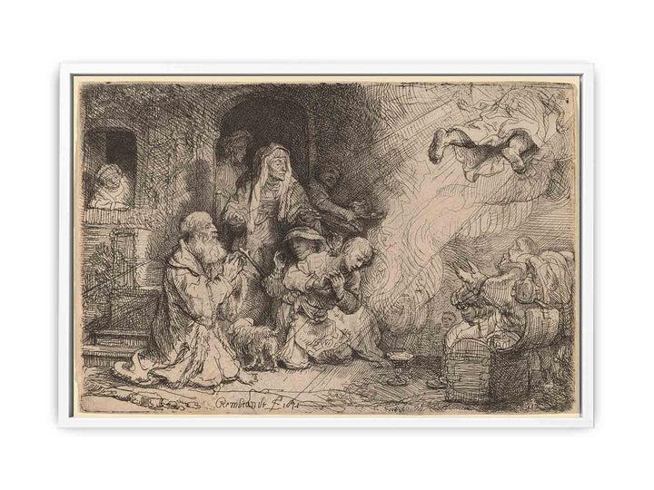 The Angel departing from the Family of Tobias Painting
