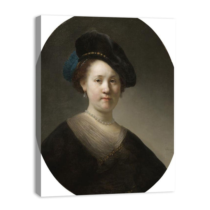 Portrait Of A Young Woman With A Black Cap Painting