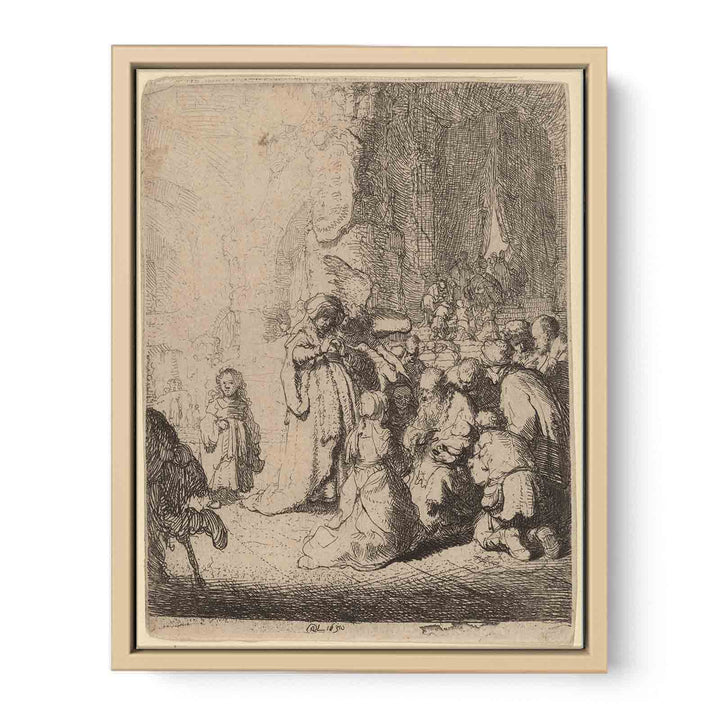 The Presentation in the Temple with the Angel Small Plate Painting