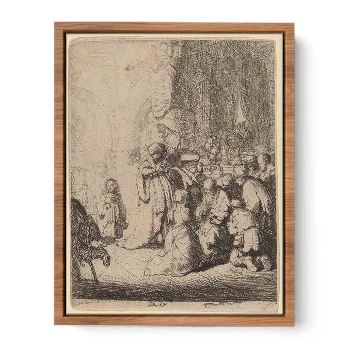 The Presentation in the Temple with the Angel Small Plate Painting