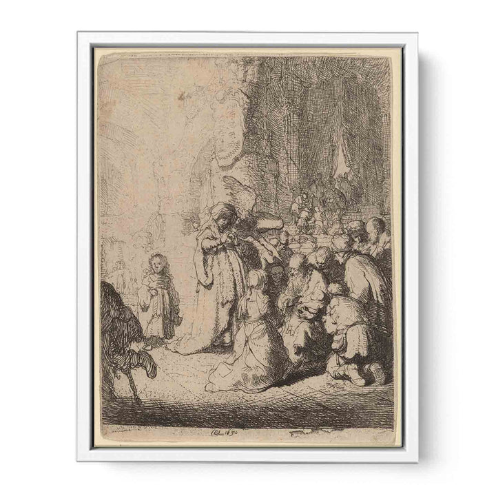 The Presentation in the Temple with the Angel Small Plate Painting