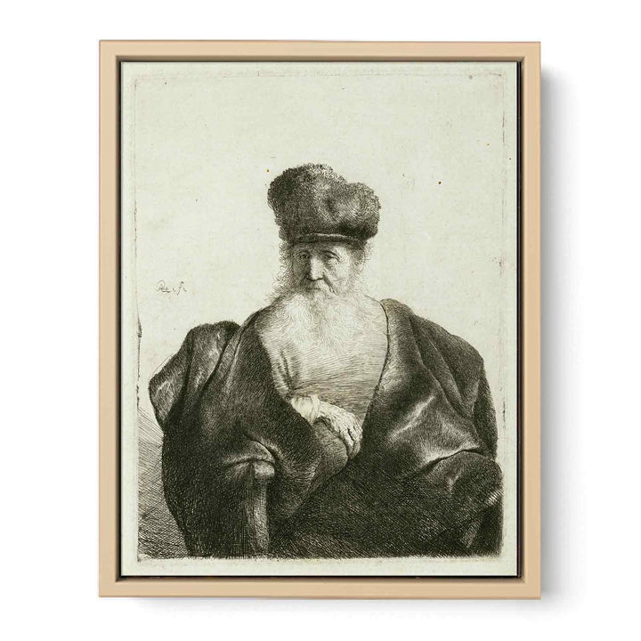 An old Man with Beard, Fur Cap, and Velvet Coat Painting