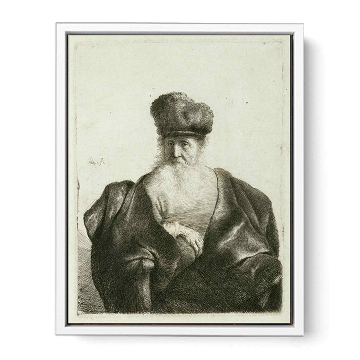 An old Man with Beard, Fur Cap, and Velvet Coat Painting