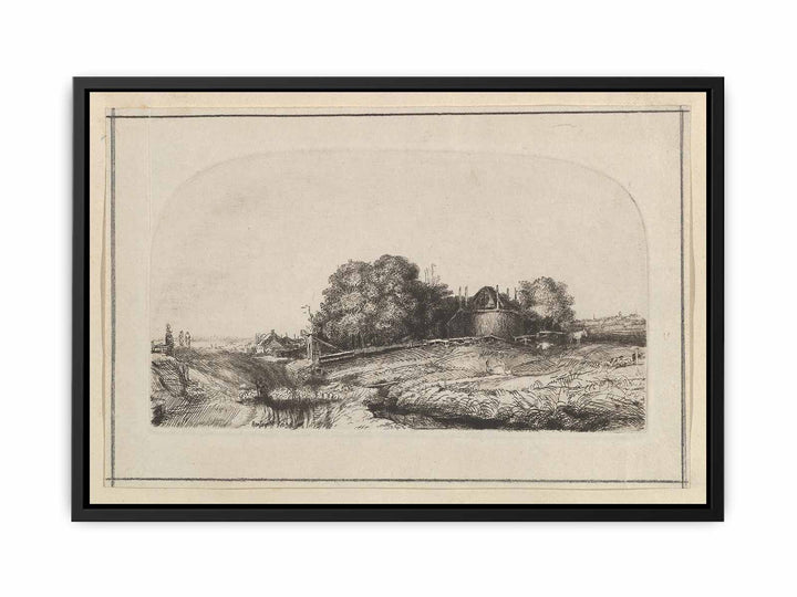 Landscape with a Haybarn and a Flock of Sheep Painting
