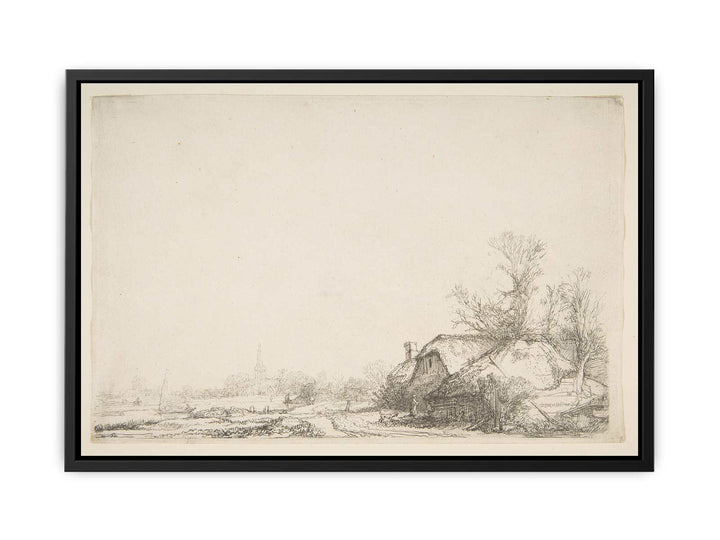 Cottage beside a Canal A View of Diemen Painting