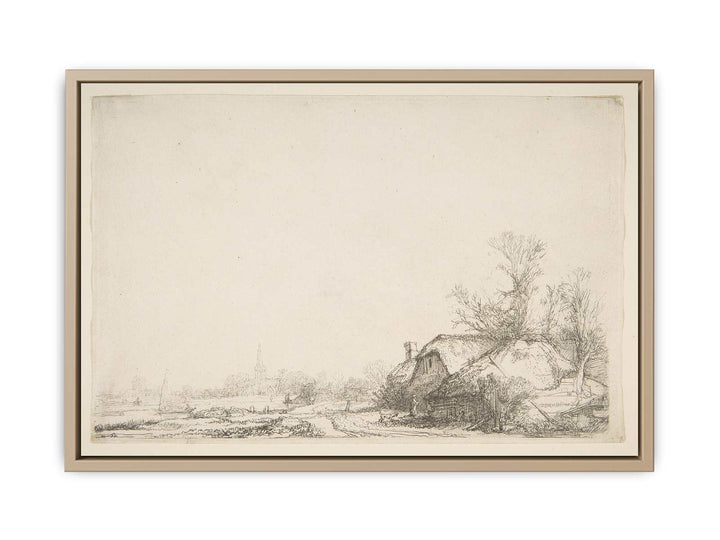 Cottage beside a Canal A View of Diemen Painting