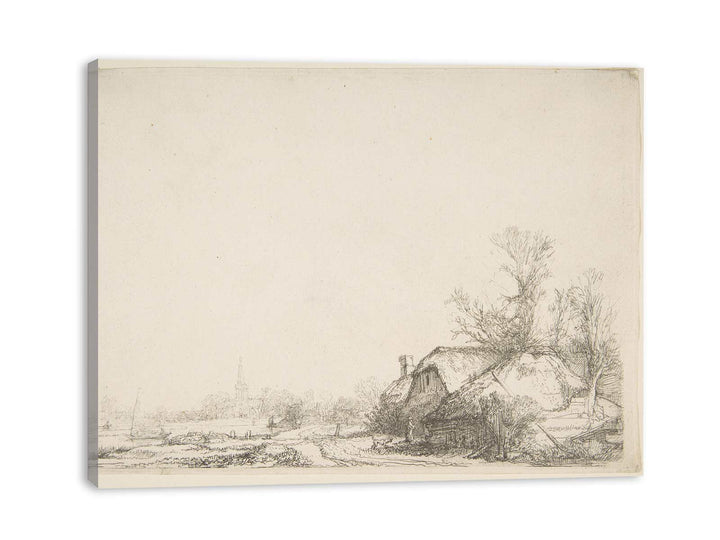Cottage beside a Canal A View of Diemen Painting