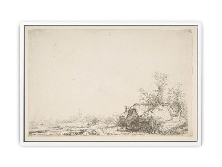 Cottage beside a Canal A View of Diemen Painting