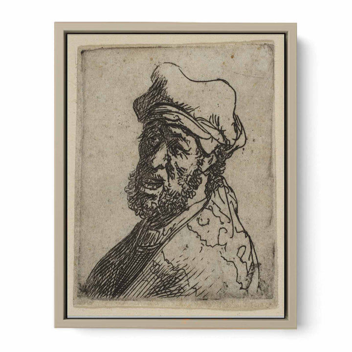 Man crying out, three-quarters left Bust Painting