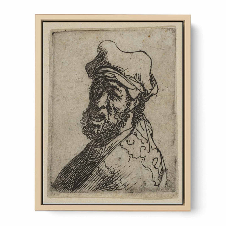 Man crying out, three-quarters left Bust Painting