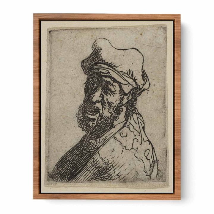 Man crying out, three-quarters left Bust Painting