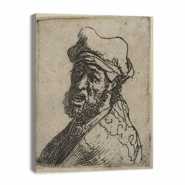 Man crying out, three-quarters left Bust Painting
