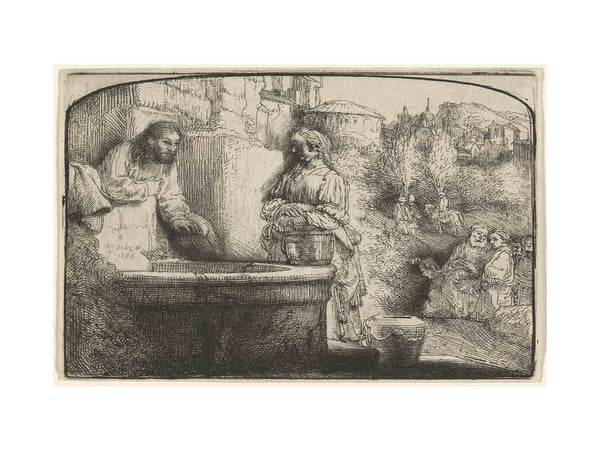 Christ and the Woman of Samaria An arched Print Painting