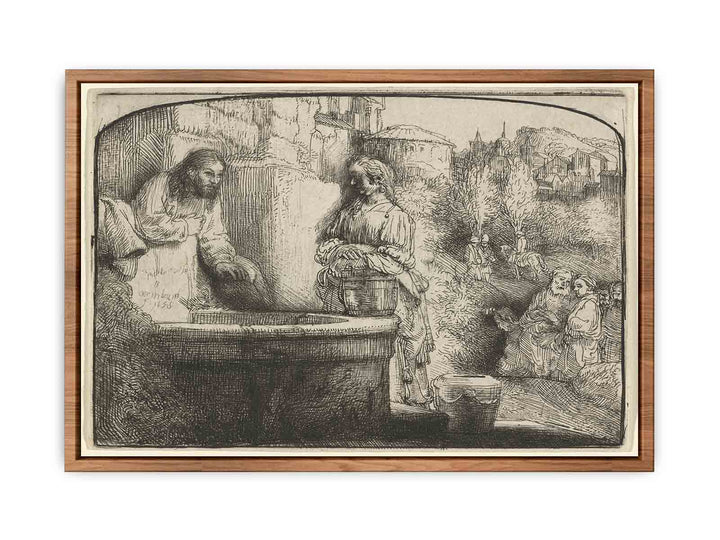 Christ and the Woman of Samaria An arched Print Painting