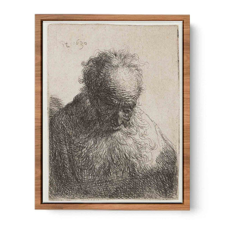 Bust of an old Man with a flowing Beard The Head bowed forward Painting