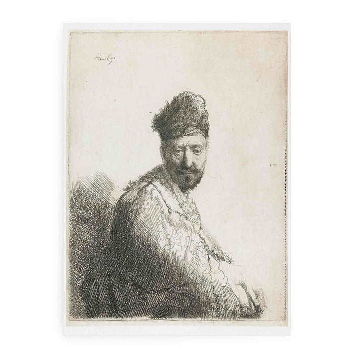Bearded Man In A Furred Oriental Cap And Robe The Artist's Father Painting