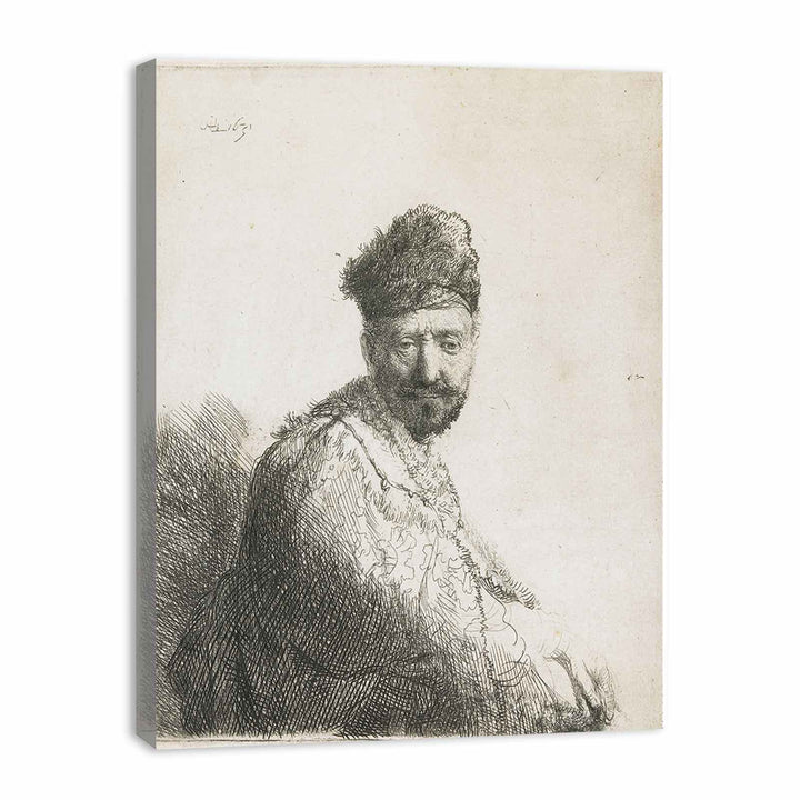 Bearded Man In A Furred Oriental Cap And Robe The Artist's Father Painting