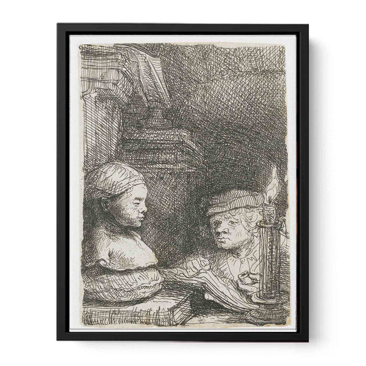 Man Drawing From A Cast Painting