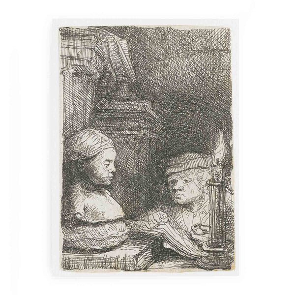 Man Drawing From A Cast Painting