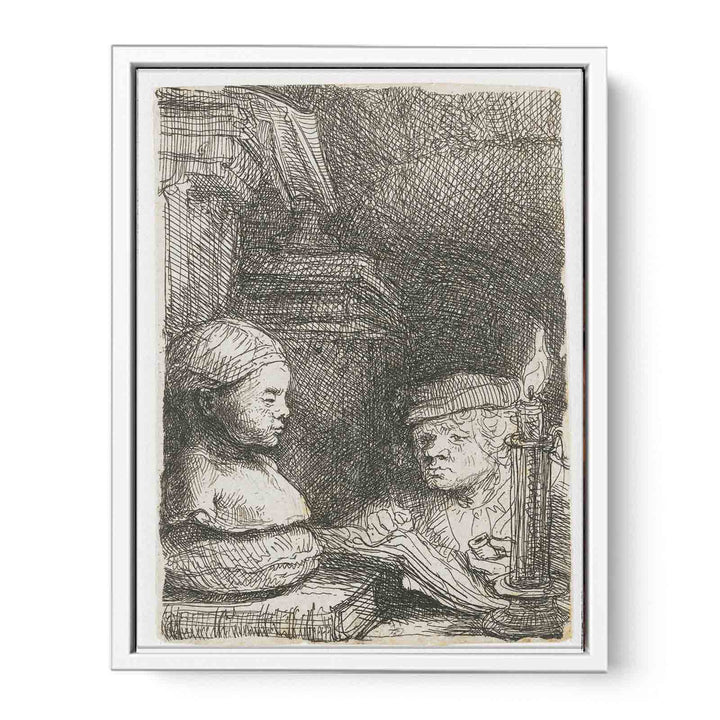 Man Drawing From A Cast Painting