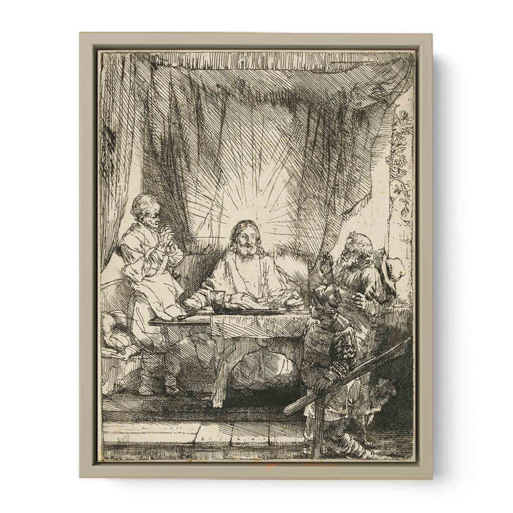Christ at Emmaus Large plate Painting