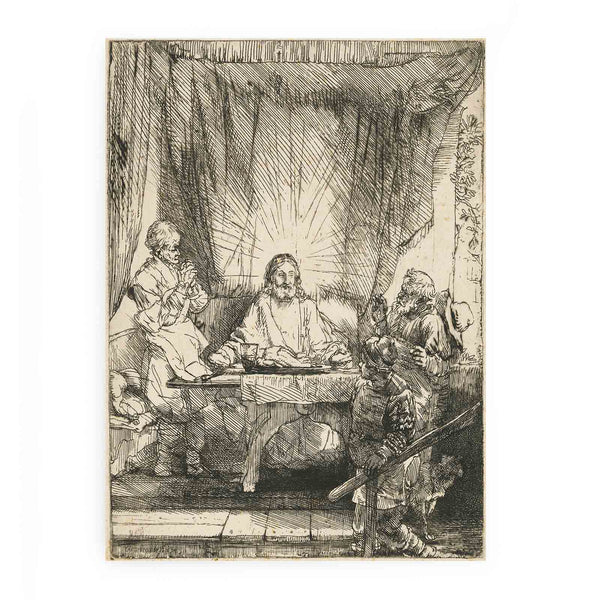 Christ at Emmaus Large plate Painting