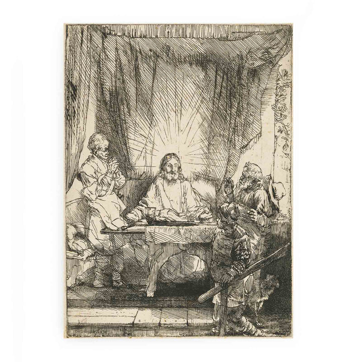 Christ at Emmaus Large plate Painting