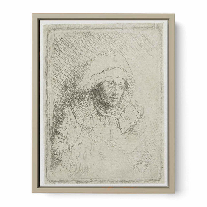 Sick Woman With A Large White Headdress
 Painting