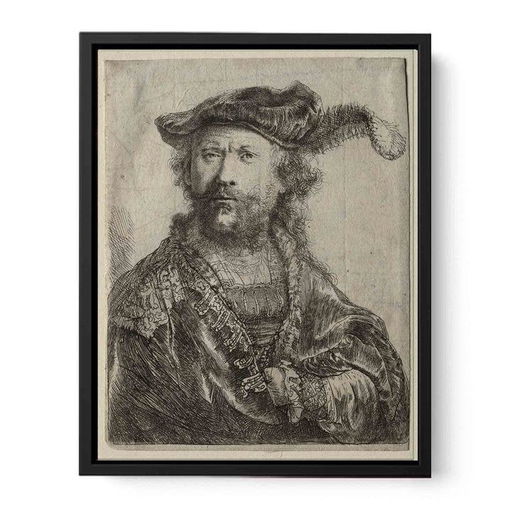 Self portrait in a velvet cap with plume Painting
