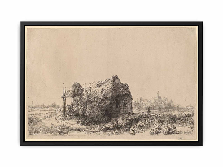 Landscape with a Cottage and Haybarn Oblong
 Painting