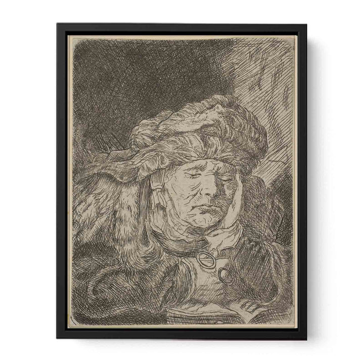 Old Woman Sleeping Painting