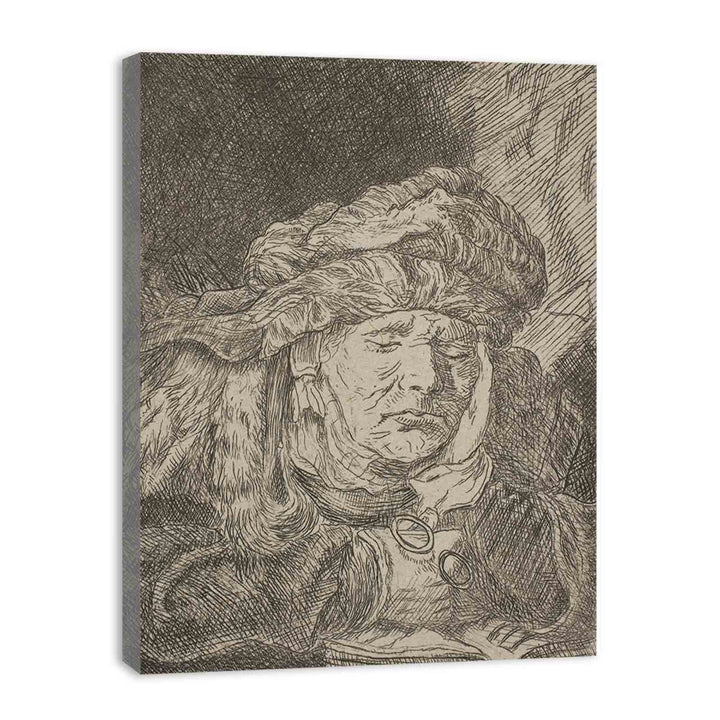 Old Woman Sleeping Painting