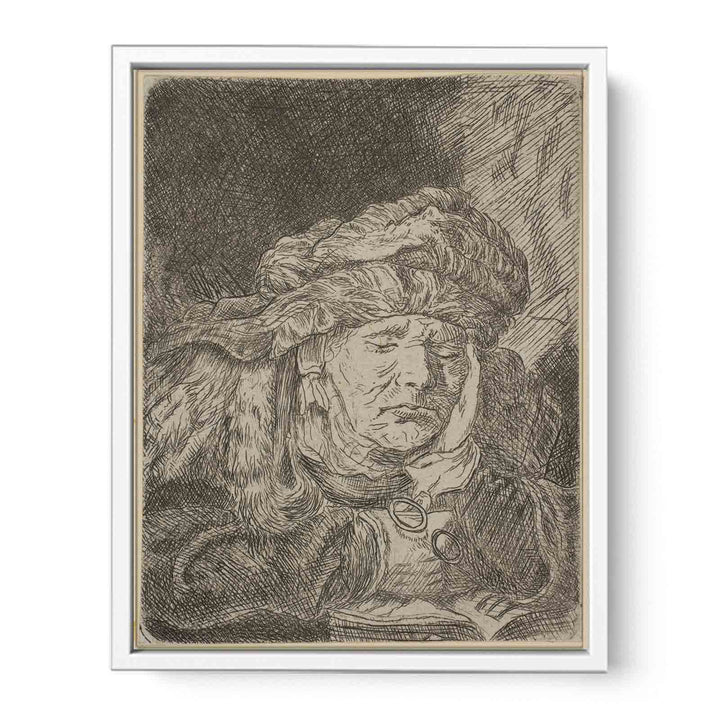 Old Woman Sleeping Painting