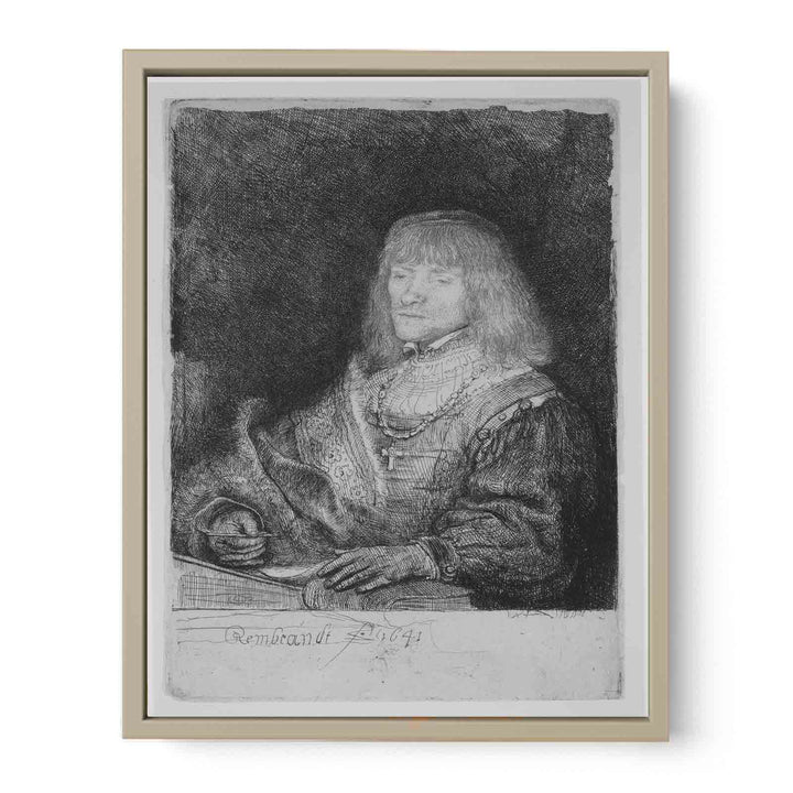 Man At A Desk Wearing A Cross And Chain Painting