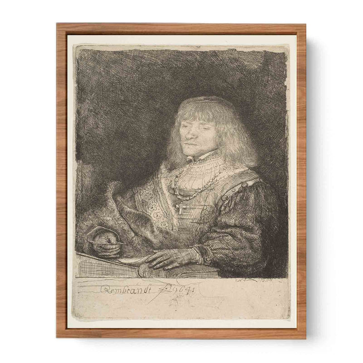 A Man at a Desk wearing a Cross and Chain Painting
