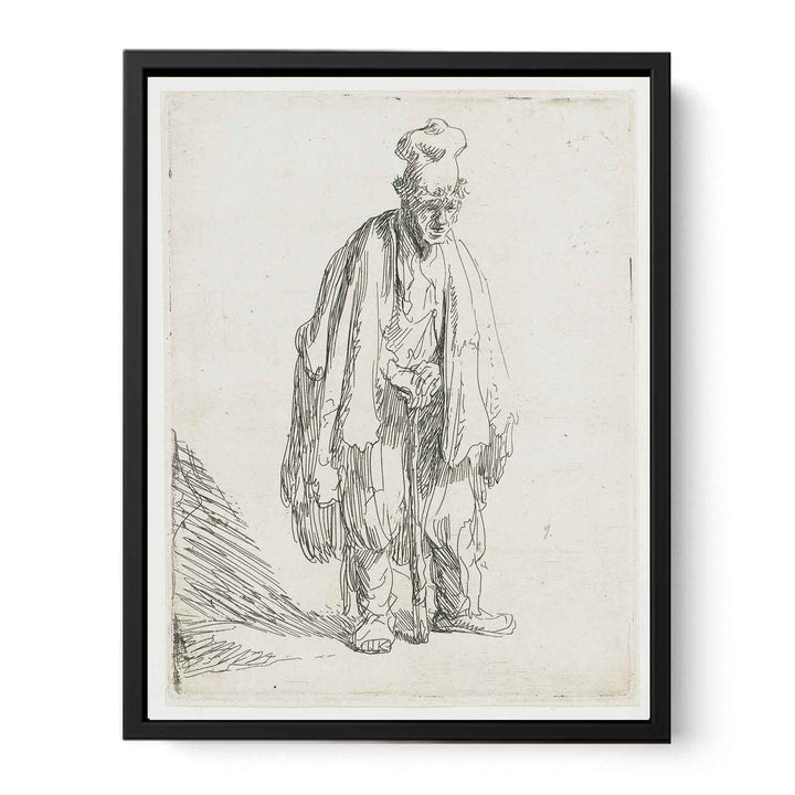 Beggar In A High Cap, Standing And Leaning On A Stick Painting