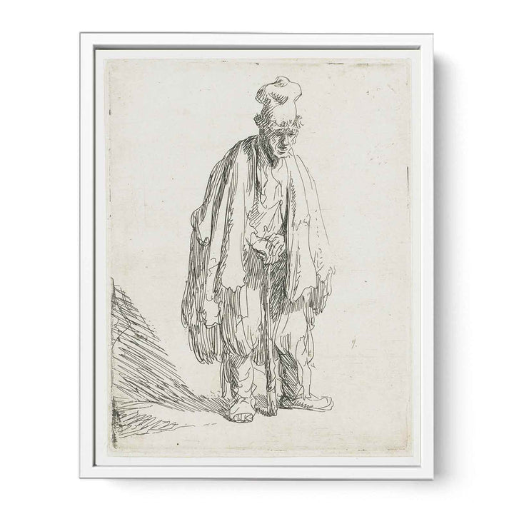 Beggar In A High Cap, Standing And Leaning On A Stick Painting