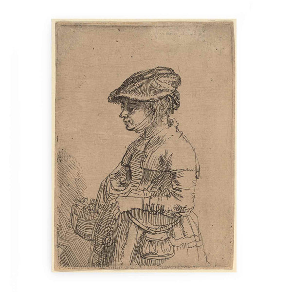 A Girl with a Basket Painting
