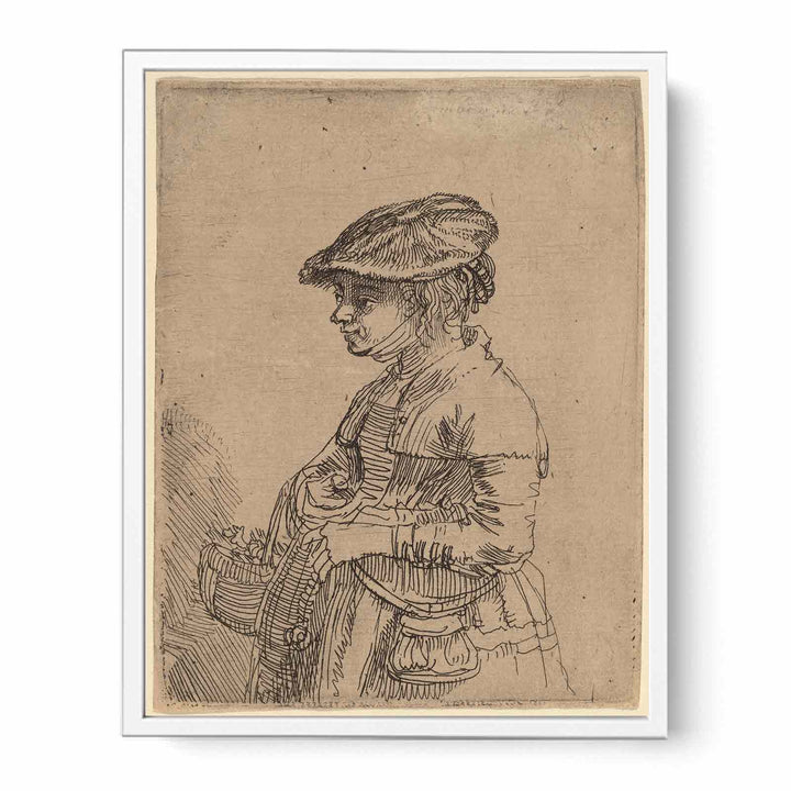 A Girl with a Basket Painting