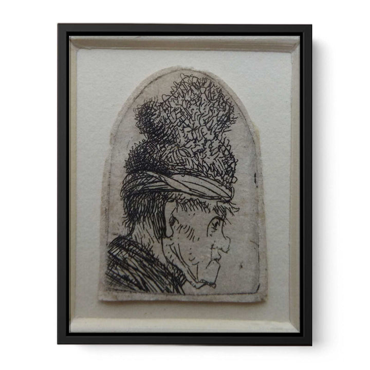Grotesque Profile Man In A High Cap Painting