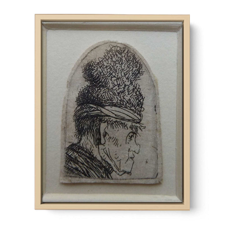 Grotesque Profile Man In A High Cap Painting