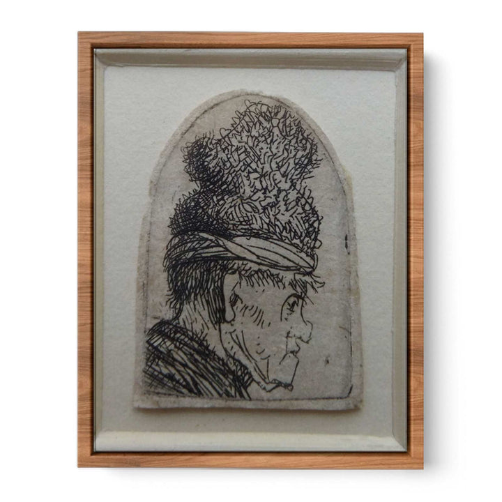 Grotesque Profile Man In A High Cap Painting