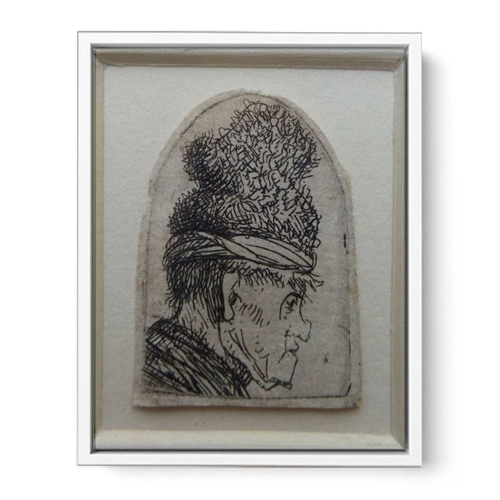 Grotesque Profile Man In A High Cap Painting