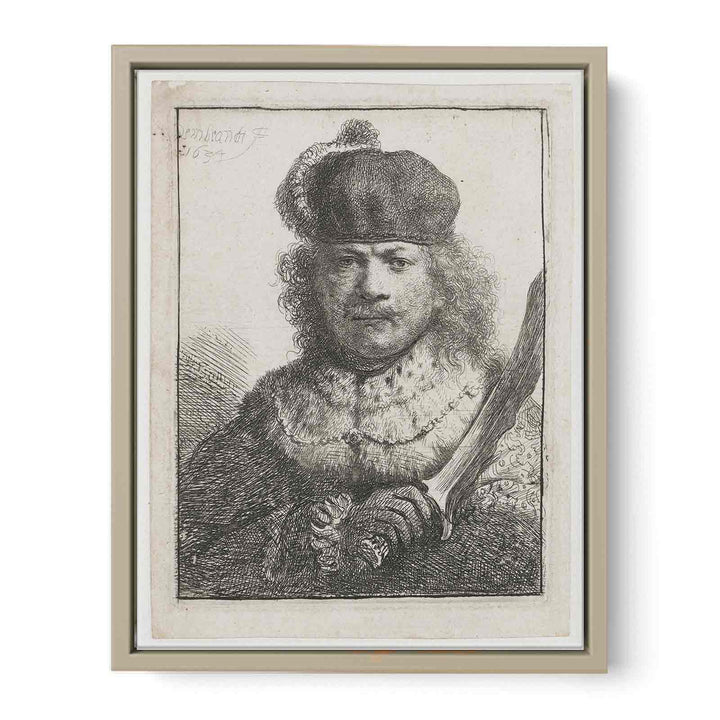 Self-Portrait With Raised Sabre Painting