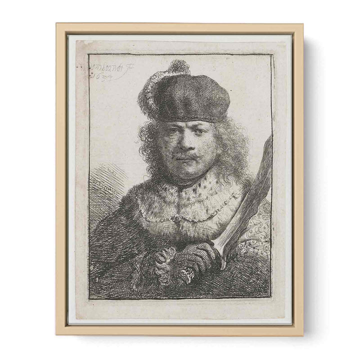 Self-Portrait With Raised Sabre Painting