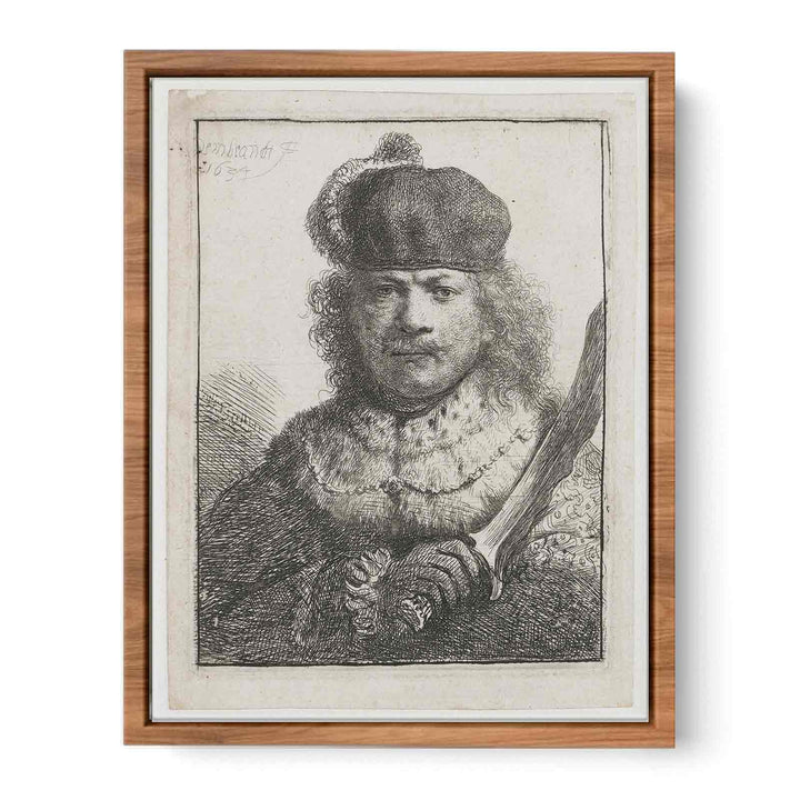 Self-Portrait With Raised Sabre Painting