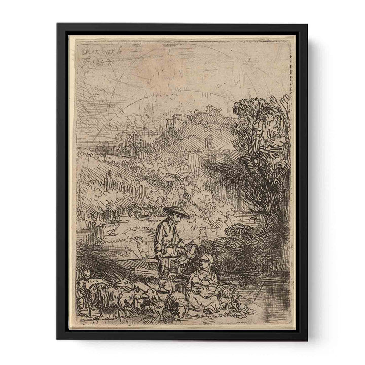 A Shepherd and his Family Painting